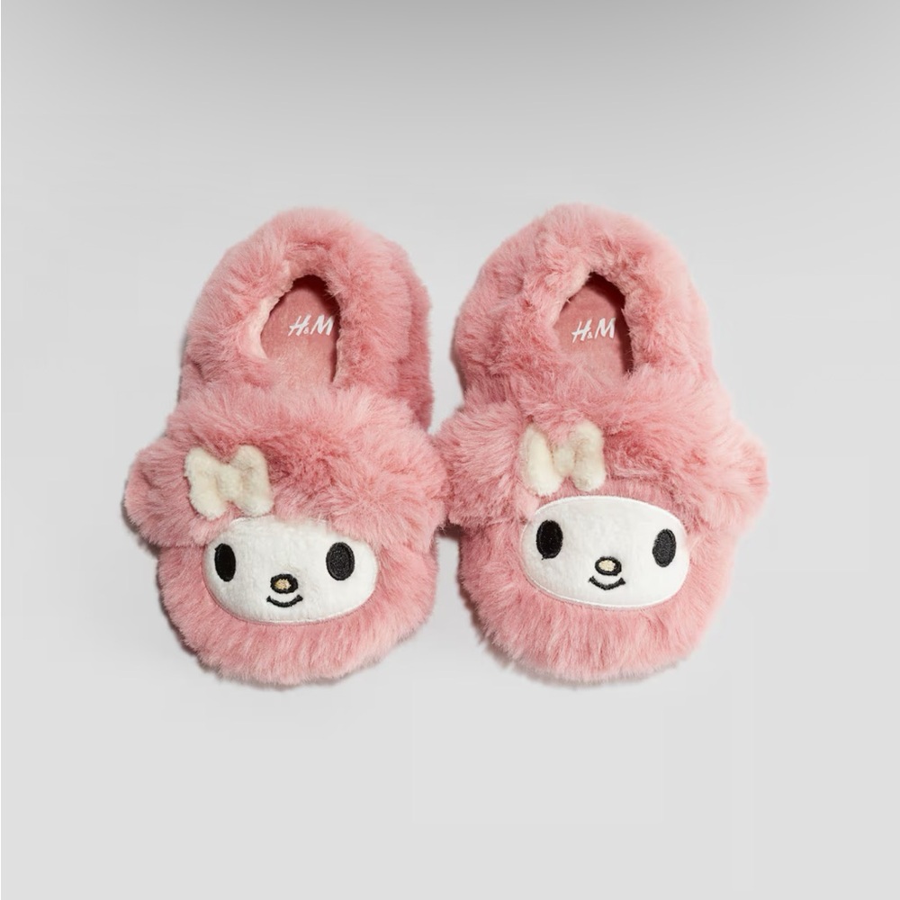 H&M Soft Pink Fuzzy Slippers